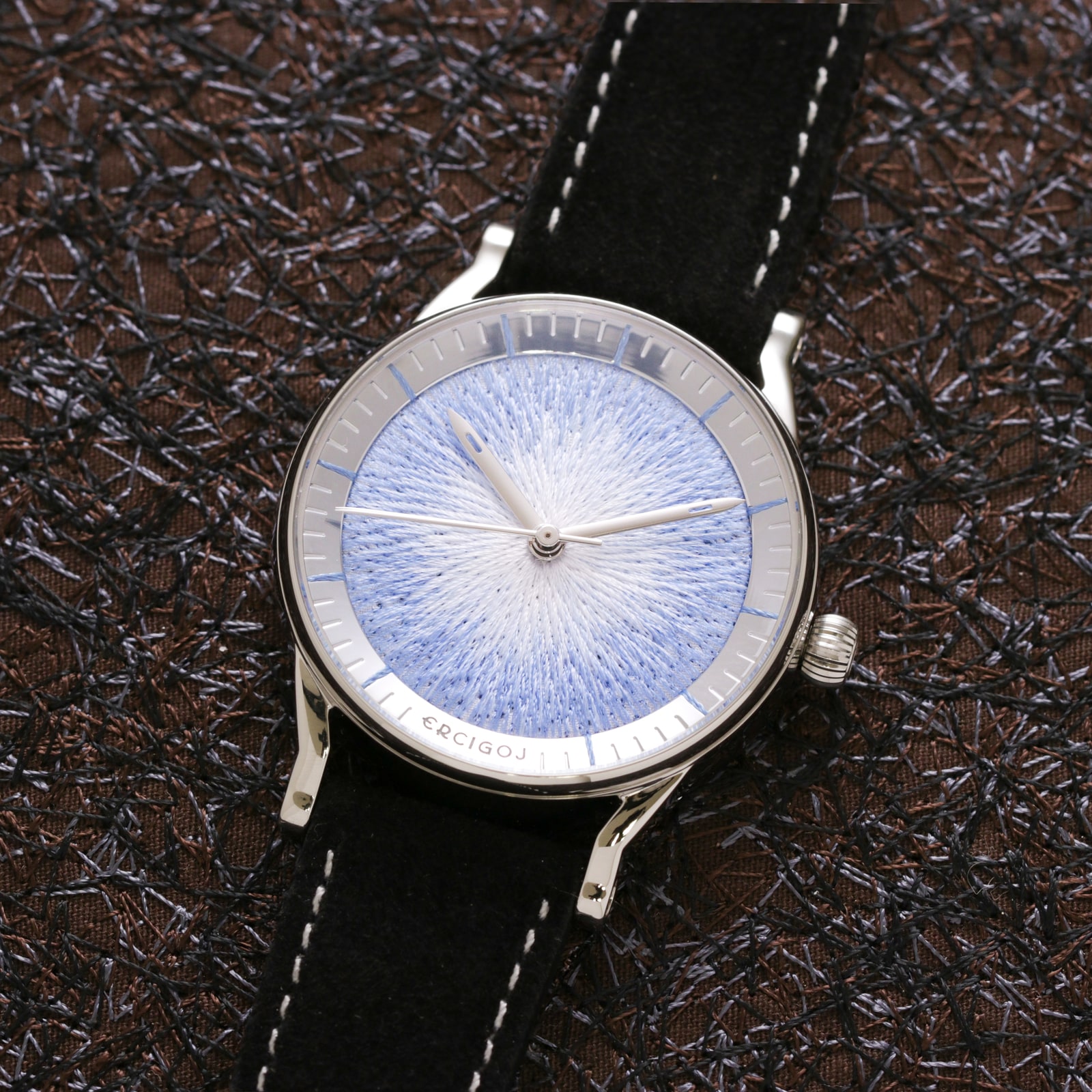 JACQUARD in ice blue, embroidered dial
